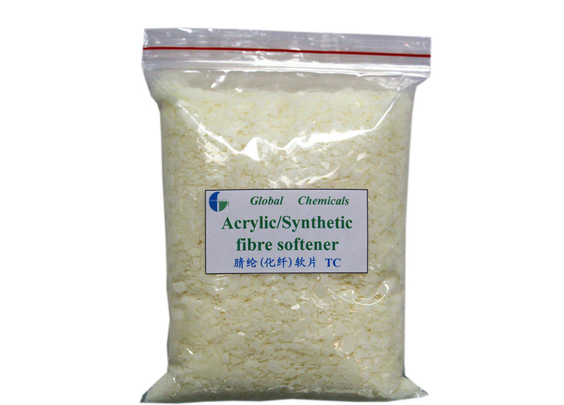 Acrylic / Synthetic Fibre Softener Flakes Hot Water Soluble With Good Softness