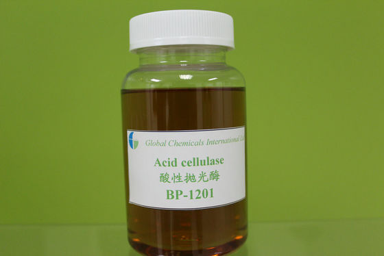 Low Weight Acid Cellulase Enzyme , Brown Yellow Liquid Textile Enzymes