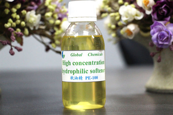 Liquido giallo pallido ad alta concentrazione Ammorbiditore cationico idrofilico PE-100