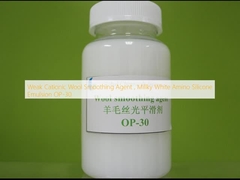 Agente di levigatura di lana cationica debole, emulsione amino-silicone bianca Milky OP-30