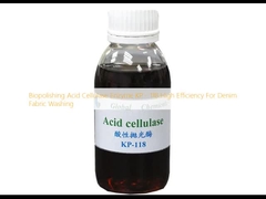 Biopolishing Acid Cellulase Enzyme KP - 118 Alta efficienza per il lavaggio dei tessuti denim