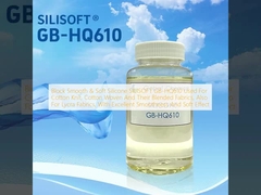 Blocco siliconico liscio e morbido SILISOFT GB-HQ610 utilizzato per tessuti in maglia di cotone, tessuti in cotone e loro misti, anche per tessuti in Lycra, con eccellente effetto liscio e morbido